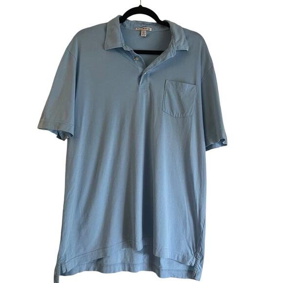 Peter Millar Short Sleeved Polo Light Blue Large - Picture 1 of 4